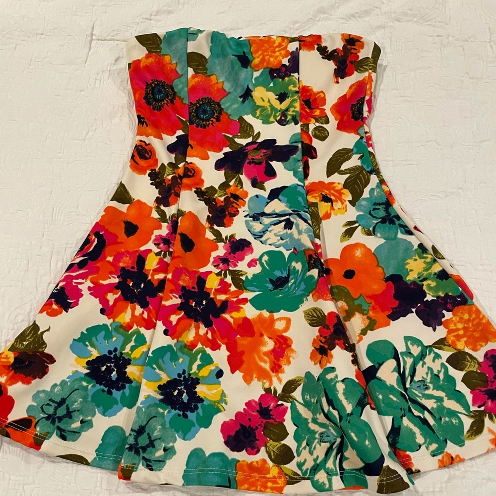 Floral Strapless Dress